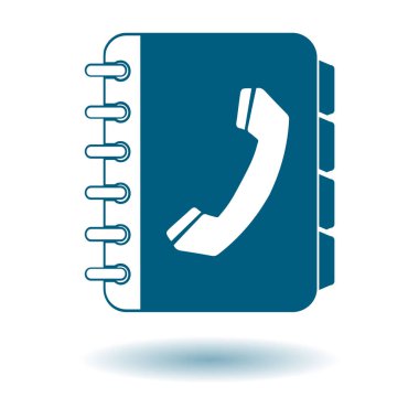 Telefon Rehberi düz simgesi. Düz tasarım stili.