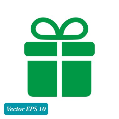 Hediye kutusu simgesi. vektör illüstrasyonu