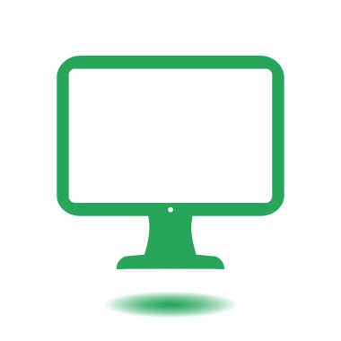 bilgisayar ekran işareti simgesi. Monitör simgesi. Düz tasarım stili.