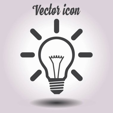 Işık lamba işareti simgesi. Fikir ampul simgesi.