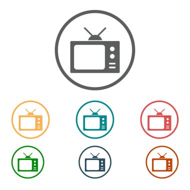 TV simgesi. Düz tasarım stili. Vektör Eps 10. 