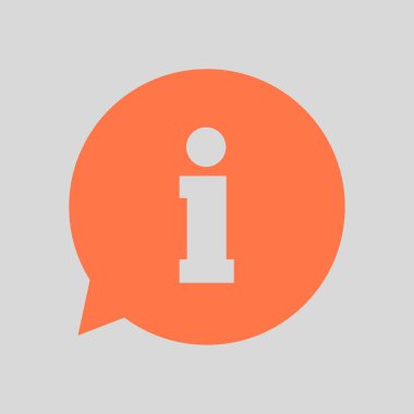 Bilgi işareti simgesi. Bilgi: konuşma balonu sembolü. Düz tasarım.