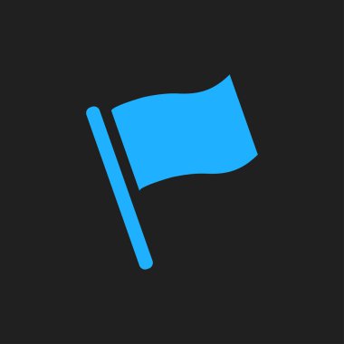 Bayrak simgesi. Yer belirleyici sembol. Düz tasarım biçimi.