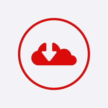 Bulut simgesinden indirin. Düğme yükleyin. Yük sembolü.