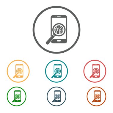 Teknolojik aygıt elektronik devre. Teknoloji düzeni kare simgesi. 