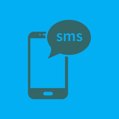 Akıllı telefon e- postası veya SMS simgesi. Mobil posta imzası simgesi.