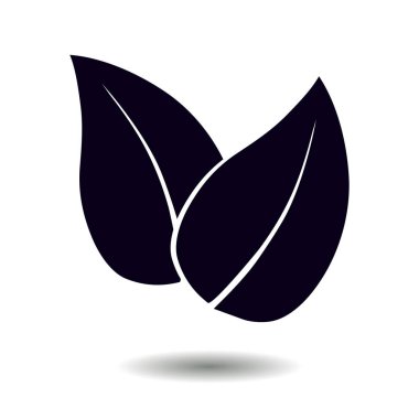 Yaprak simgesi. Taze doğal ürün simgesi. Organik ürün işareti. Düz tasarım stili.