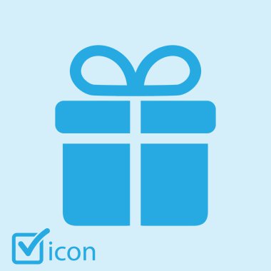 Hediye kutusu simgesi. vektör illüstrasyonu