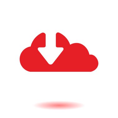 Bulut simgesinden indirin. Düğme yükleyin. Yük sembolü.