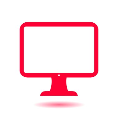 bilgisayar ekran işareti simgesi. Monitör simgesi. Düz tasarım stili.