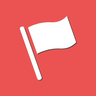 Bayrak simgesi. Yer belirleyici sembol. Düz tasarım biçimi.