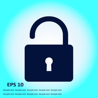 Simgesini kilidini. Düz tasarım stili. Vektör Eps10 