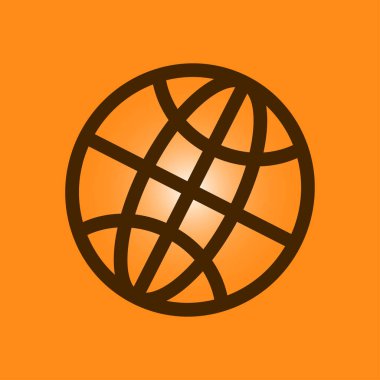 Küre simgesi. Düz tasarım.