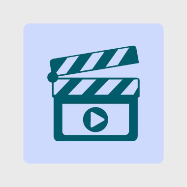 Film yapımcısı clapper kurulu simgesi. Düz tasarım stili.