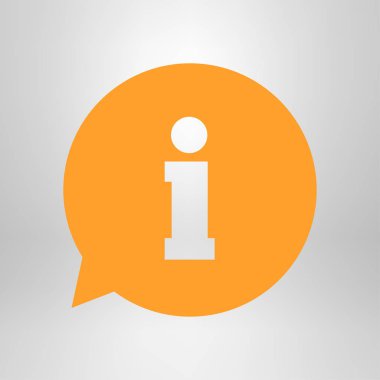 Bilgi işareti simgesi. Bilgi: konuşma balonu sembolü. Düz tasarım.