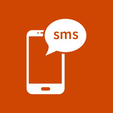Akıllı telefon e- postası veya SMS simgesi. Mobil posta imzası simgesi.