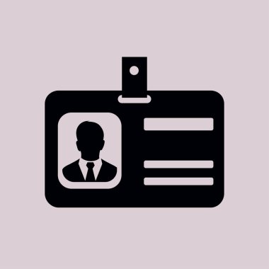 Kimlik kartı simgesi. Düz tasarım stili. EPS 10.