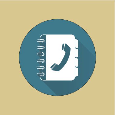 Telefon Rehberi düz simgesi. Düz tasarım stili.