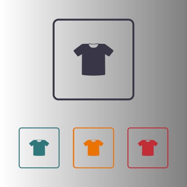 T-shirt işareti simgesi. Giysi sembolü. Düz tasarım stili.