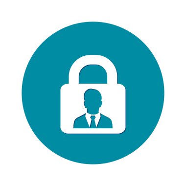 Kullanıcı oturum açma kimlik doğrulama simgesi. Düz tasarım stili. Vektör Eps10.