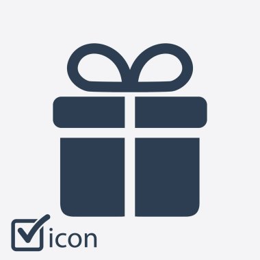 Hediye kutusu simgesi. vektör illüstrasyonu