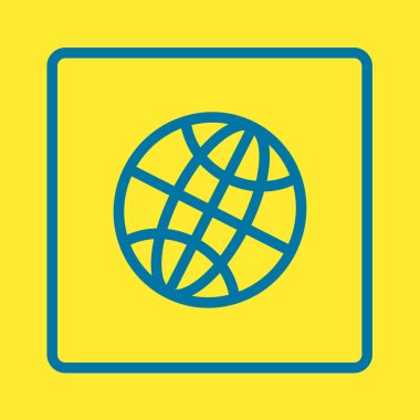 Küre simgesi. Düz tasarım.