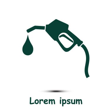 Benzin pompa meme işareti. Benzin istasyonu simgesi. Düz tasarım stili.
