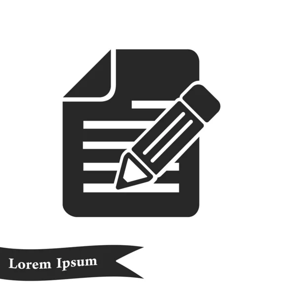 Documento Con Icono Pluma — Vector de stock