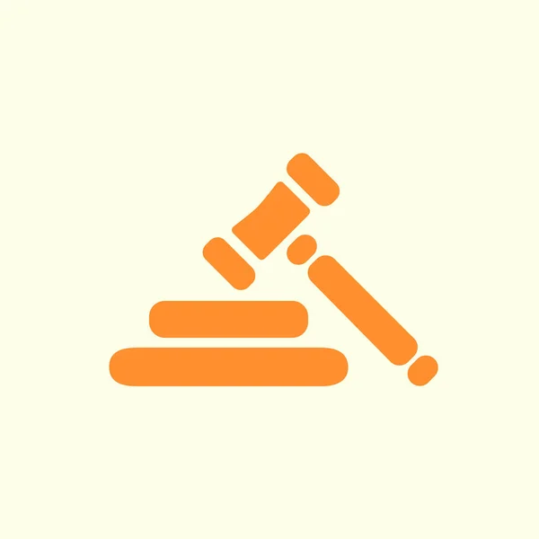 Δημοπρασία Σφυρί Σύμβολο Εικονίδιο Σφυρί Δικαστή Δίκαιο Επίπεδη Σχεδίαση Στυλ — Διανυσματικό Αρχείο
