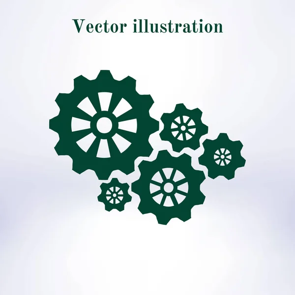 Icon Gears Flat Style — Stock Vector