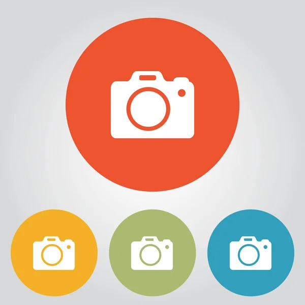 Fotocamera Simbol Dslr Camera Pictogram Digitale Camera Vlakke Ontwerpstijl — Stockvector