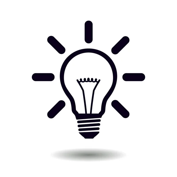 Ikona Znak Światło Lampy Idea Żarówka Symbol — Wektor stockowy
