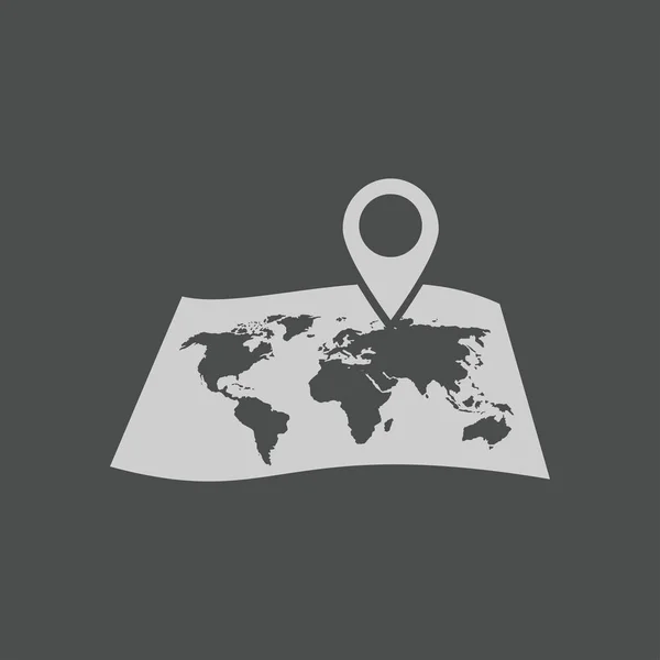 Karte Mit Einem Pin Symbol Kartennavigation Simbol — Stockvektor