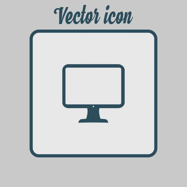 Icono Muestra Ordenador Símbolo Monitor Estilo Diseño Plano — Vector de stock