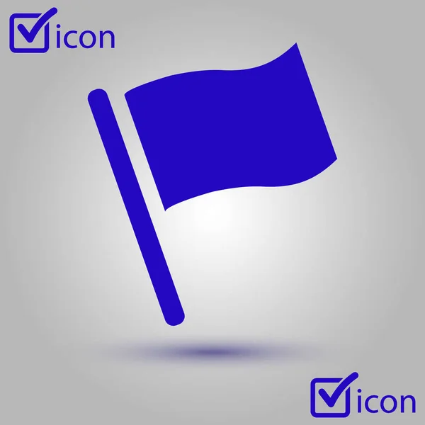 Icono Bandera Símbolo Marcador Ubicación Estilo Diseño Plano — Vector de stock