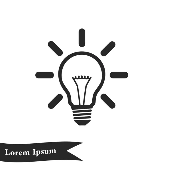Icono Signo Lámpara Luz Idea Bombilla Símbolo — Vector de stock