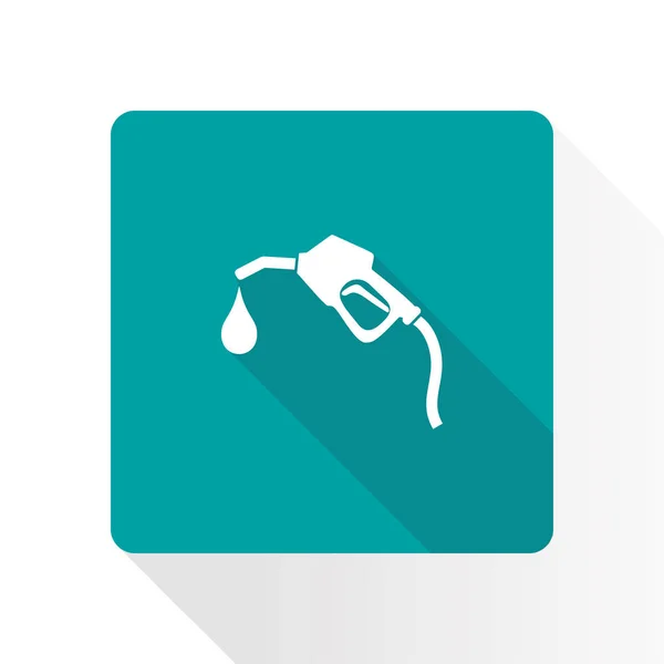 Gasoline Pump Nozzle Sign Gas Station Icon Flat Design Style — Stock Vector