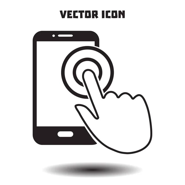 Pantalla Táctil Icono Signo Teléfono Inteligente Mano Símbolo Puntero Estilo — Vector de stock