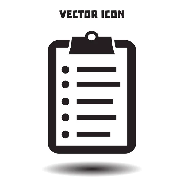 Checkliste Vektor Symbol Flache Bauweise — Stockvektor