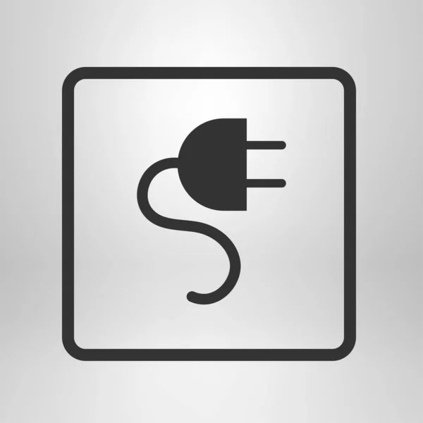 Vector Electrical Plug Web Flat Icon — Stock Vector