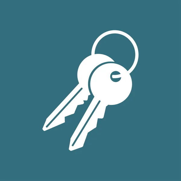 Kulcs Ikon Lock Simbol Biztonsági Jel Lapos Kivitel Stílus — Stock Vector