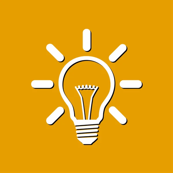 Ikona Znak Światło Lampy Idea Żarówka Symbol — Wektor stockowy