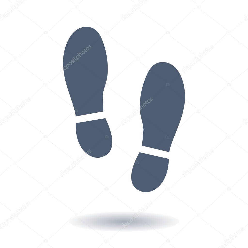 Black Imprint soles shoes icon. Flat design style.