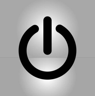 Güç işareti simgesi. Düz tasarım stili.  