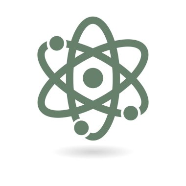 Atom işareti simbol. Atom parçası simgesi.