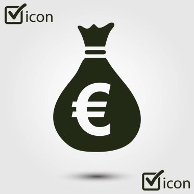 Euro para birimi simgesini EUR'dir. Düz tasarım stili. 