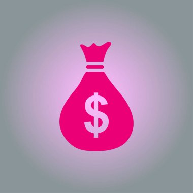 Para çantası ikonu. Dolar dolar para birimi sembolü. Düz tasarım tarzı. EPS 10.