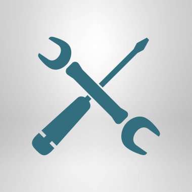 Onarım simgesi. Hizmet erkek. Araçlar singn. Düz tasarım stili.