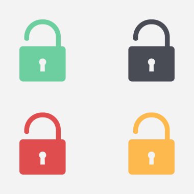 Simgesini kilidini. Düz tasarım stili. Vektör Eps10 