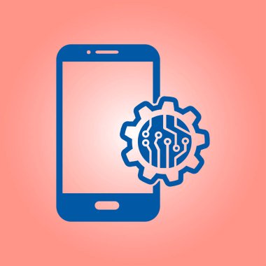 Teknolojik aygıt elektronik devre. Teknoloji düzeni kare simgesi. 